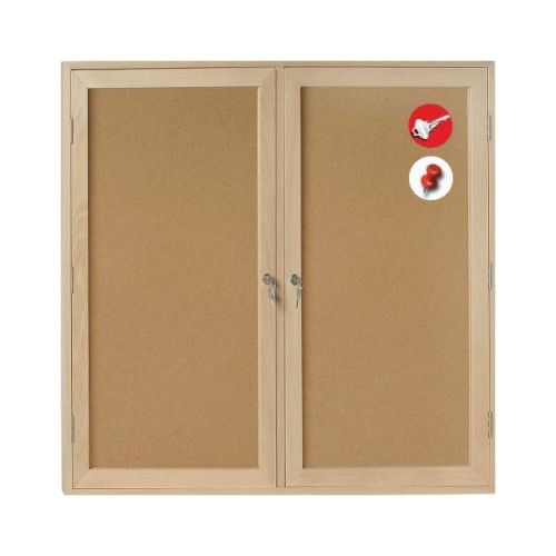 CORK BULLETIN ENCLOSED CABINET,