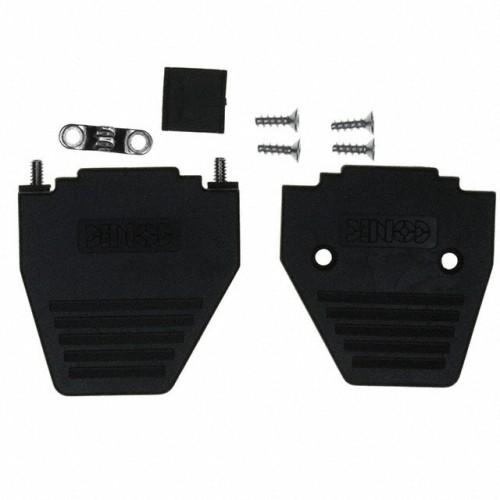 CONN BACKSHELL 15P 45/180DEG BLK