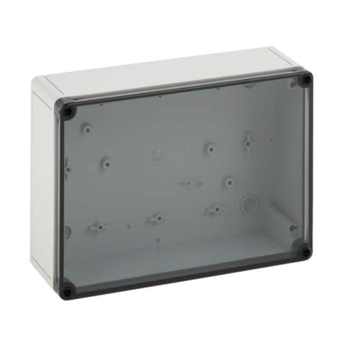BOX PLAS GRAY/CLR 10"L X 7.090"W