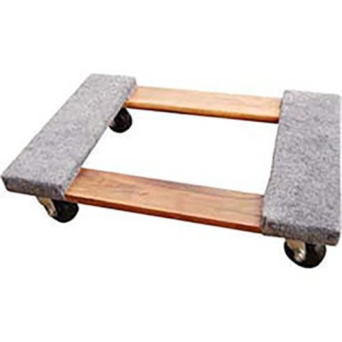 HARDWOOD DOLLY W/CARPETED ENDS,