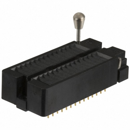 CONN IC DIP SOCKET ZIF 28POS GLD