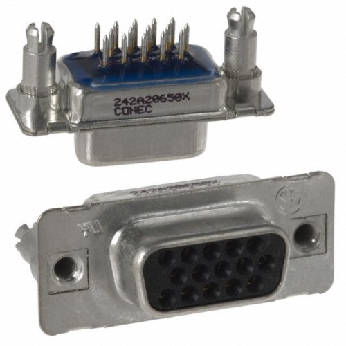 CONN D-SUB HD RCPT 15P VERT SLDR