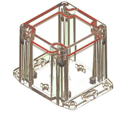 CLEAR/CLEAR FLANGED BASE POLYCAR