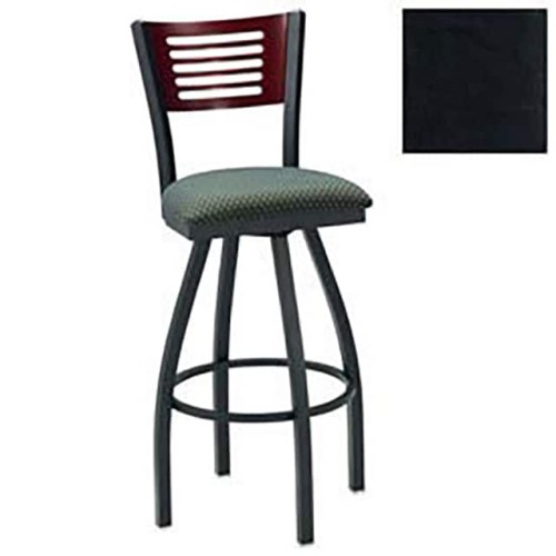 SWIVEL BAR STOOL, 5 SLAT-BACK