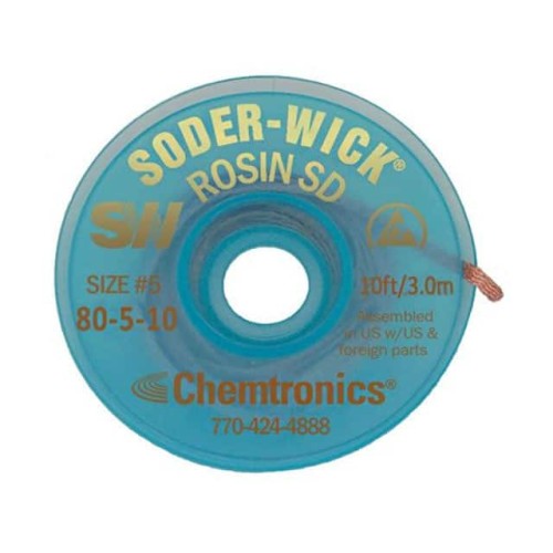 DESOLDER BRAID ROSIN 0.145" 10'