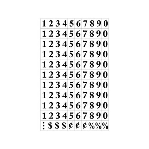 MAGNETIC NUMBERS, ON WHITE