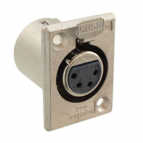 CONN RCPT FMALE XLR 4P SLDR CUP
