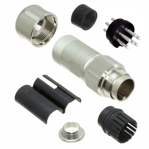 CONN PLUG MALE 6P SILV SLDR CUP