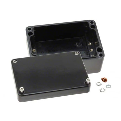 BOX FIBERGLASS BLACK 4.33"X2.95"