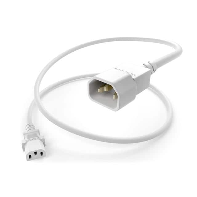 POWER CORD C13-C14 WHITE 2FT